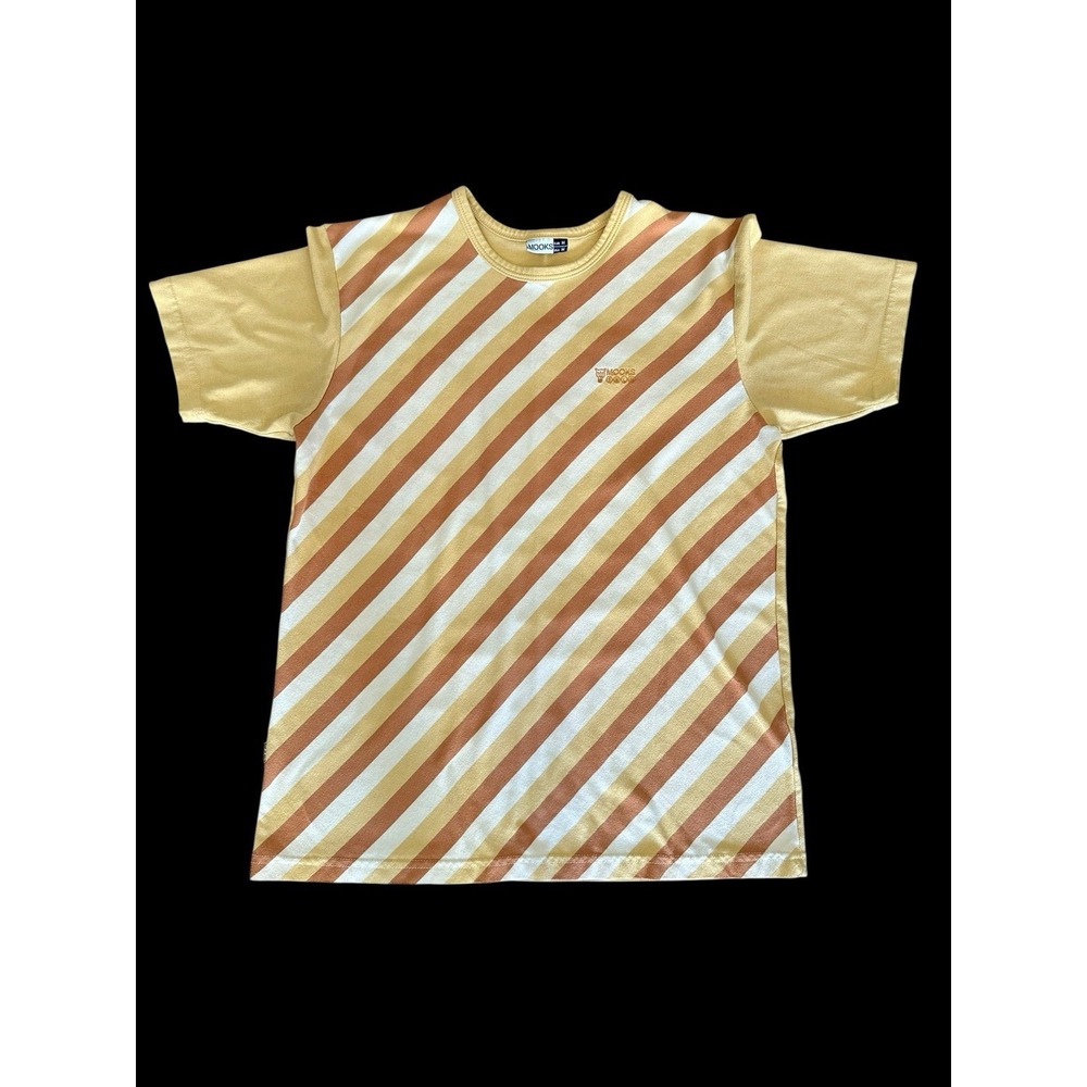 Mooks '06‎ Vintage Striped Shirt Size Medium Skater Streetwear Retro 70's Vibe
